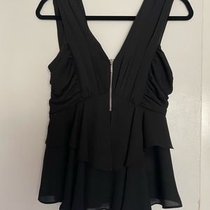 Express Ruffle zip tank top